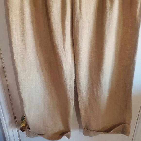 Express Linen Blend Pleated Pants Trousers Buckle Back Size 2 Poet Old Money - Picture 3 of 16